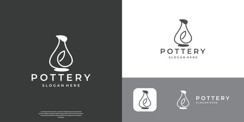 Creative Flower vases logo design inspiration.