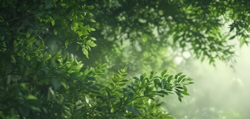 Abstract green foliage, out-of-focus, hazy, indistinct shapes,  overgrown,  blurry
