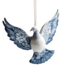 Fototapeta premium Hand Painted Porcelain Dove Ornament Isolated on Transparent Background