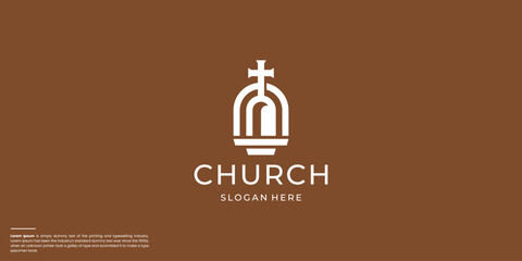 silhouette symbol of jesus flat logo design inspiration.