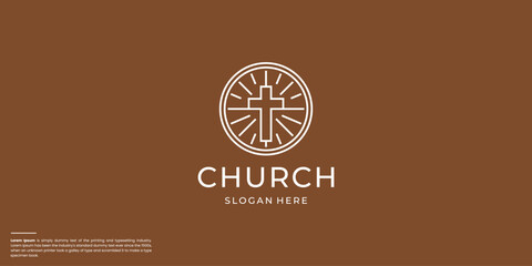 Minimalist Church logo modern vector graphic abstract design