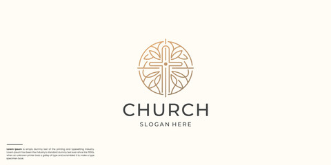 Minimalist Church logo modern vector graphic abstract design