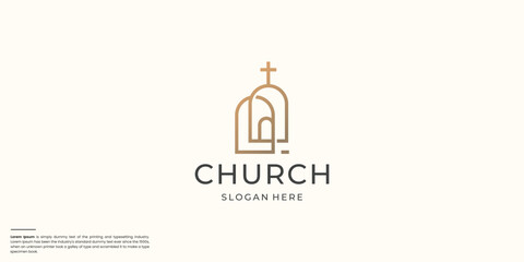 simple and modern church catholic christian logo inspiration.