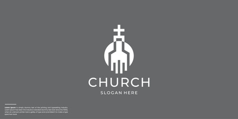 simple and modern church catholic christian logo inspiration.