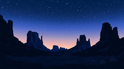Starry Night Desert Landscape