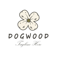 Dogwood logo icon design vector flat isolated illustration