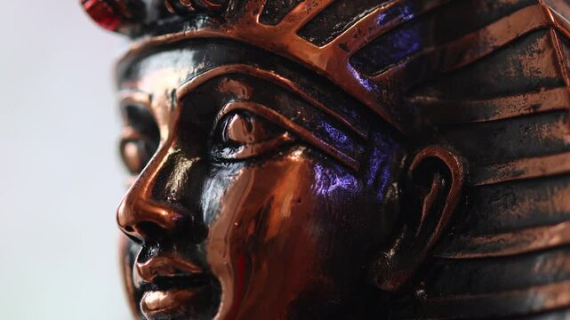 Metal statue statue of the pharaoh close -up
