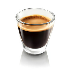 strong espresso in clear glass