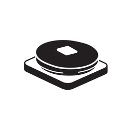 Isometric Illustration of a Round Manhole Cover on a Square Base