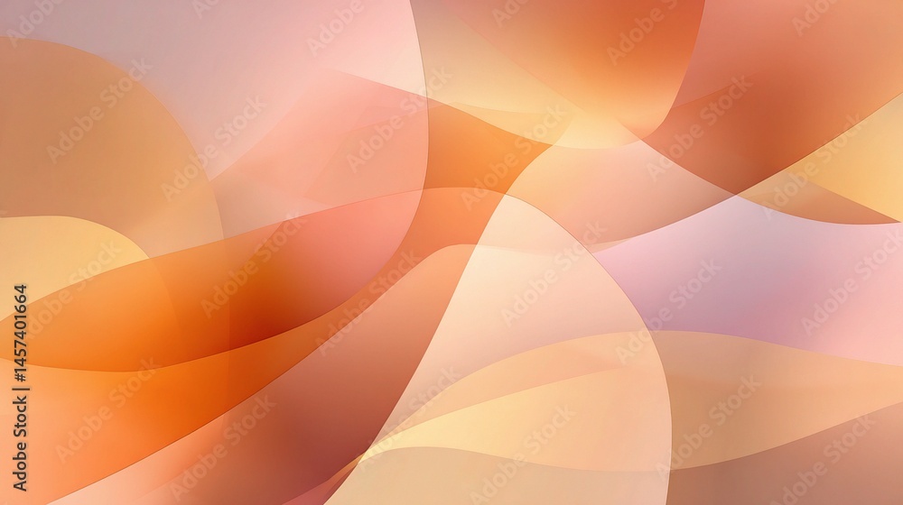 Aufkleber abstract peachy tones in layered transparent shapes for design use