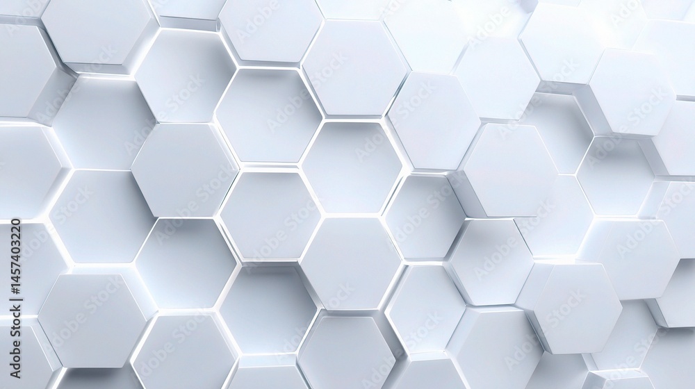 Poster clean white hexagon pattern with gradient background for design use