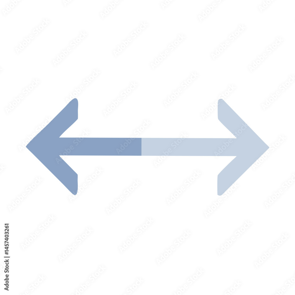 Poster double arrow pointing left and right in soft blue gradient