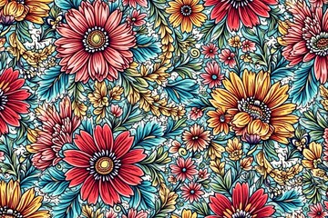 Intricate line art floral design, endless repeat , geometric pattern, line art pattern, pattern