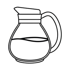 jug and glass line art vector art silhouette
