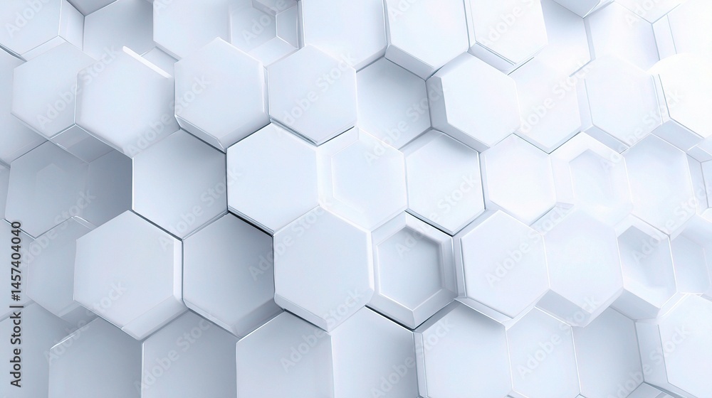 Poster white hexagon pattern with clean gradient for modern design