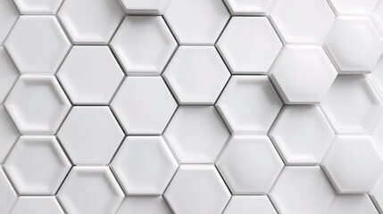 Fototapeta premium Clean Hexagonal White Tile Pattern for Modern Design Concepts