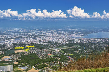 Genève et le lac Léman depuis le Salève