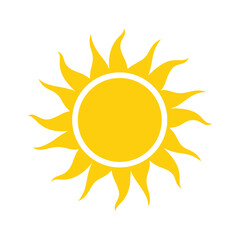 graphic sun icon with yellow center and wavy rays