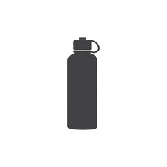 black silhouette water bottle icon