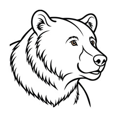 Obraz premium a black line art grizzly bear vector art silhouette