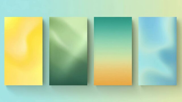 Summer themed colorful gradient poster frame background set, Minimal abstract templates for product framing, text overlay, branding visuals, seasonal ads and modern creative design, video