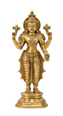Fototapeta premium Lord Agni Statue golden isolated on transparent background, PNG 