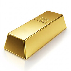Gold bar on white background