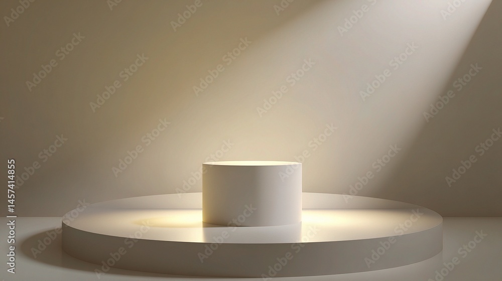 Poster clean minimalist product podium with reflective surface for display