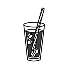 a black line art tall glass vector art silhouette 