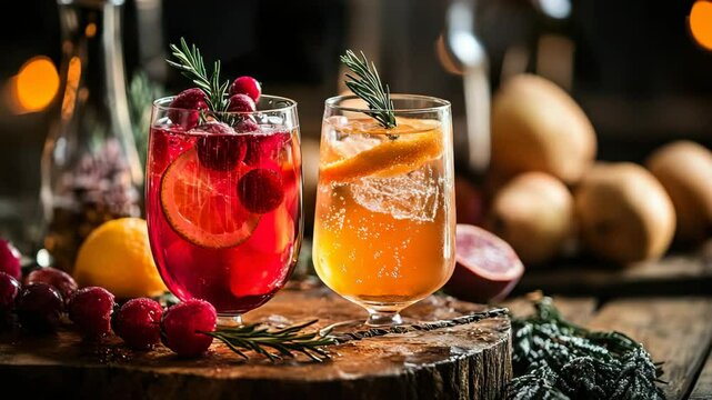 Two Glasses of Sparkling Sangria  - depending on your visual