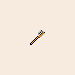 Toothbrush icon flat vector design. 