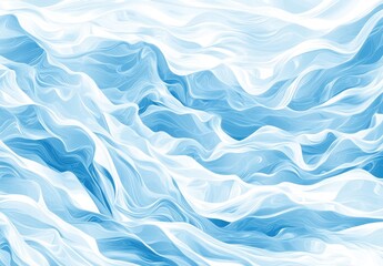 Obraz premium Abstract Flowing Blue and White Landscape