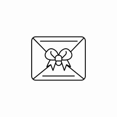 envelope gift bow icon sign vector