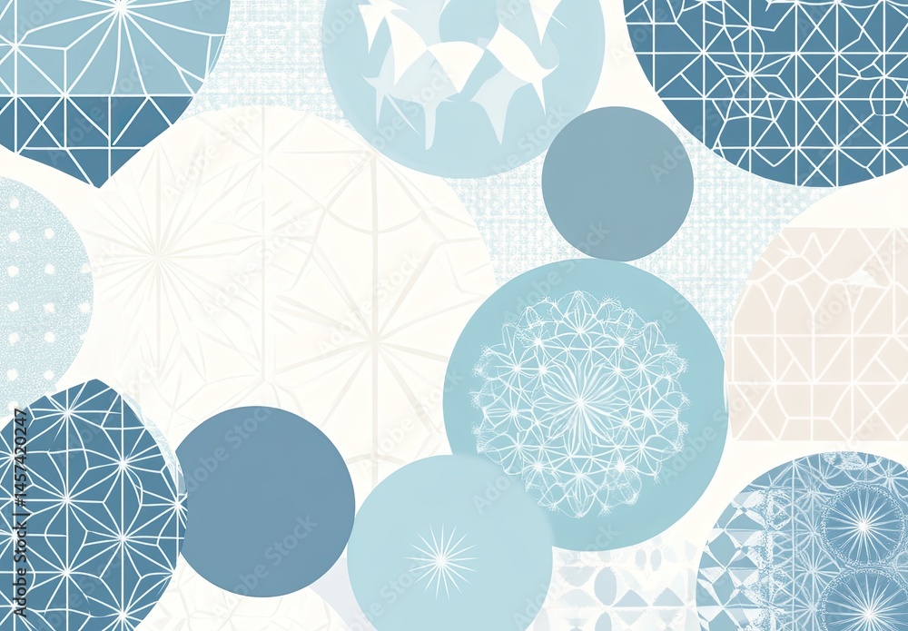 Poster abstract geometric pattern with circles and shapes