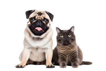 Fototapeta premium Pug isolated on transparent background