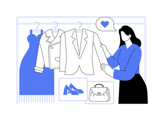 Fototapeta na wymiar Wardrobe selection isolated cartoon vector illustrations.
