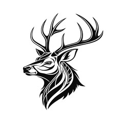 deer head icon vector art silhouette