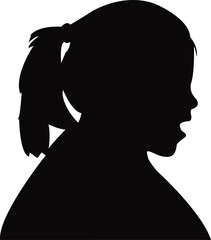 a girl head silhouette vector