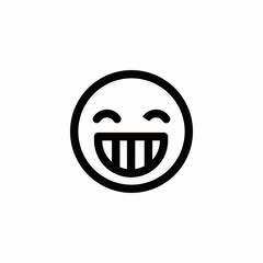 face grinning wide icon sign vector