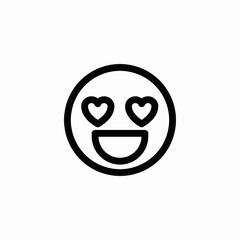 face heart eyes icon sign vector