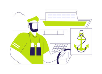 Ship captain abstract concept vector illustration.