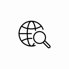 magnifier globe icon sign vector