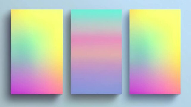 Summer themed colorful gradient poster frame background set, Minimal abstract templates for product framing, text overlay, branding visuals, seasonal ads and modern creative design, video