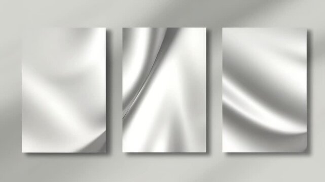 Summer themed silver gradient poster frame background set, Minimal abstract templates for product framing, text overlay, branding visuals, seasonal ads and modern creative design, video