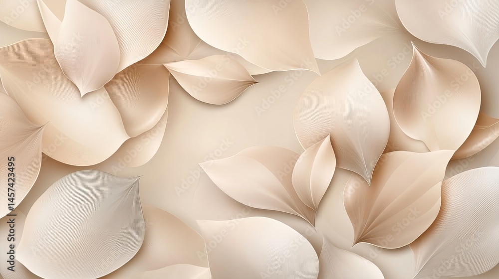 Poster abstract beige and cream leaf pattern background design image art soft lines decor style leaves