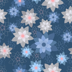 Floral simple pattern in the style of the 70s.