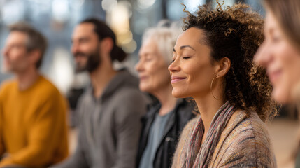 Obraz premium Diverse Group Practicing Mindfulness and Mental Wellness