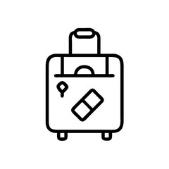 Obraz premium Minimalist travel bag with stickers in simple design 