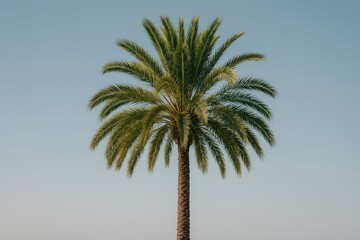 Obraz premium Serene tropical palm tree landscape.