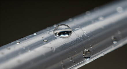 Condensation On Surface Abstract Moisture Forming Water Drops Closeup
